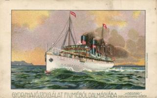 Hungarian-Croatian Lines SS Visegrád litho