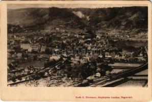 Segesvár, Schässburg, Sighisoara; látkép, fatelep, vasúti pálya. Roth G. Hermann fényképész kiadása ...