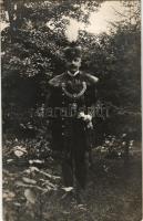 1915 Marosvásárhely, Targu Mures; Nagy Imre alpolgármester díszmagyarban, hátoldalon a levele / depu...