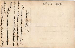 1915 Marosvásárhely, Targu Mures; Nagy Imre alpolgármester díszmagyarban, hátoldalon a levele / depu...