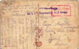 1916 Jaroslaw, Jaruslau; Dworzec kolejowy / Bahnhof / railway station, locomotive + "K.u.K. Res...