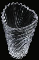 Modern üveg váza, Formába préselt, hibátlan 23 cm