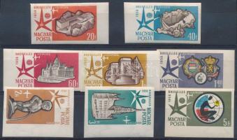 1958 Brüsszeli világkiállítás vágott ívszéli sor