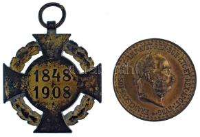 1890. "Bronz Katonai Érdemérem" aranyozott bronz kitüntetés mellszalag és korona nélkül + ...