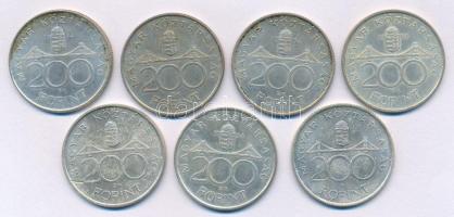 1994. 200Ft Ag "Deák" (7x) kettő kapszulában T:AU patina
Adamo F13.1