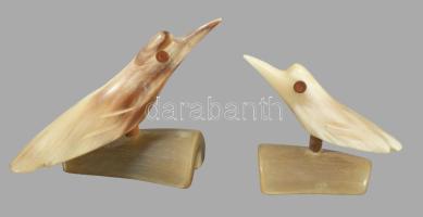 2 db egyedi design szaru madár figura kb 8 cm