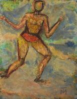 TM jelzéssel: Alak. Olaj, rétegelt falemez, 42×32,5 cm