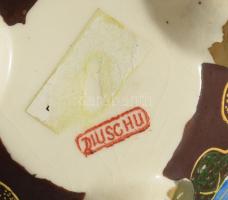 Japán szacuma porcelán füstölőkartó. Kézzel festett, jelzett, hibátlan 15 cm