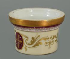 Alt Wien porcelán tálka, lyukkal . Kézzel festett, jelzett, hibátlan d: 8 cm