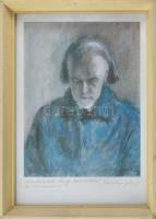 Szalatnay József (1915-1994): Kodály Zoltán portré. Ofszet nyomat, papír, jelzett, a művész ajánlásá...