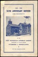 1950 Silver Anniversary Souvenir Emlékkönyv of the First Hungarian Lutheran Church, Pittsburgh, Penn...