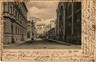 1900 Temesvár, Timisoara; Gyárváros, Jókai Mór utca, zsinagóga. Louis Koch kiadása / Vorstadt Fabrik...