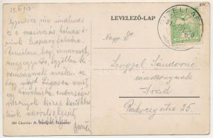 1913 Gizellafalva, Ghizela (Temes); Római katolikus templom, utcakép. Cherrier M. fényképész / churc...