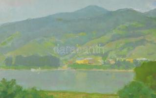Vidovszky Béla (1883-1973): Dunakanyar. Olaj, vászon, jelzett. Hátoldalán Képcsarnok Vállalat címkéj...