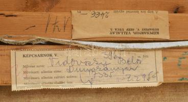 Vidovszky Béla (1883-1973): Dunakanyar. Olaj, vászon, jelzett. Hátoldalán Képcsarnok Vállalat címkéj...