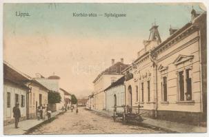 1913 Lippa, Lipova; Kórház utca / Spitalgasse / street (EM)