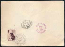 1949 Bélyegnap (22.) kisív ajánlott FDC-n Chicago-ba küldve (25.000)