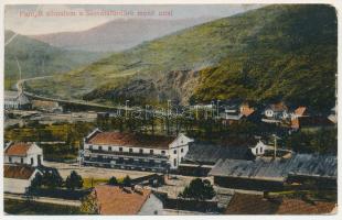 1927 Parajd, Praid; sómalom a Szovátafürdőre menő úttal. Raáb Lajos kiadása / salt mill, factory (EM...