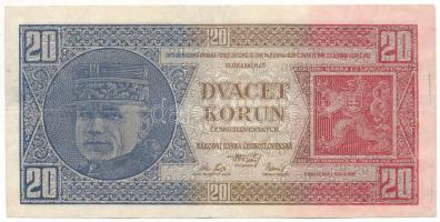 Csehszlovákia 1926. 20K "Db 019984" T:F
Czechoslovakia 1926. 20 Korun "Db 019984&quo...