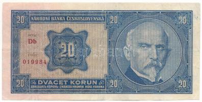 Csehszlovákia 1926. 20K "Db 019984" T:F
Czechoslovakia 1926. 20 Korun "Db 019984&quo...