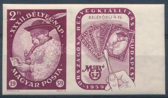 1959 Bélyegnap vágott ívszéli szelvényes bélyeg