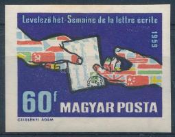 1959 Levelező hét II. vágott ívsarki pár (halvány rozsda / light stain)