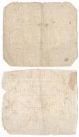 Franciaország 1792-1793. 50s "Assignata" (2xklf) vízjellel és szárazpecséttel T:VG ragaszt...