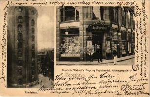 1901 Copenhagen, Kobenhavn; Rundetaarn, Busck &amp; Wisbech's Bog- og Papirhandel. Kobmager...