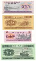 Kína 1953. 1f + 5f + 1966. 5 (Shi Jin) szükségpénz + 1976. 10f T:UNC, egyik F szép papír
China 1953...