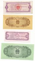 Kína 1953. 1f + 5f + 1966. 5 (Shi Jin) szükségpénz + 1976. 10f T:UNC, egyik F szép papír
China 1953...