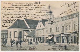 1904 Kézdivásárhely, Targu Secuiesc; Fő tér, templom, Jancsó F. Lajos, Turóczi István, Ifj. Bándy Is...