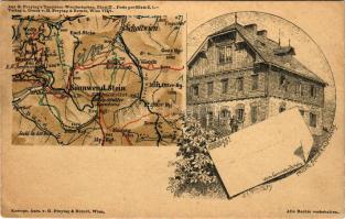 Sonnwendstein, Friedrich Schüler-Alpenhaus. Aus G. Freytag's Touristen-Wanderkarten Blatt II. /...