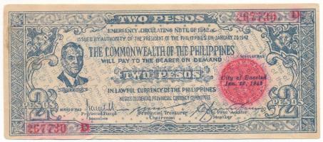 Fülöp-szigetek 1942. 2P "267730 D" T:F szép papír
Philippines 1942. 2 Pesos "267730 ...