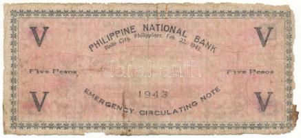 Fülöp-szigetek 1943. Iloilo 5P T:G
Philippines 1943. Iloilo 5 Pesos C:G
Krause P#S325