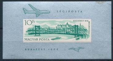 1964 Erzsébet híd vágott blokk (20.000) (hiba a képoldalon / demaged of the front side)