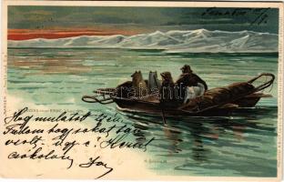 1900 Kreuzung einer Rinne, 7 Juni 1895. Aus "Nansen, Jn Nacht und Eis" / Fridtjof Nansen&#...