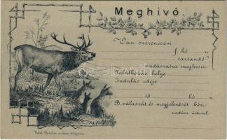 Meghívó vadászatra. Zubek Bertalan és Társa tulajdona / Invitation for hunting