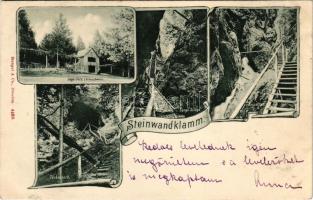1898 Steinwandklamm, Jaga-Sitz (Schutzhaus), Lange Stiege, Türkenloch, Kesselfall. Stengel &amp;...