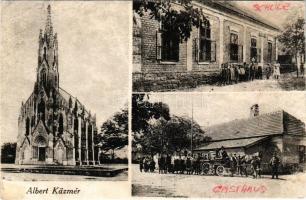 Albertkázmérpuszta, Casimir, Albert Käzmér (Várbalog); Katolikus templom, iskola, vendéglő (r)