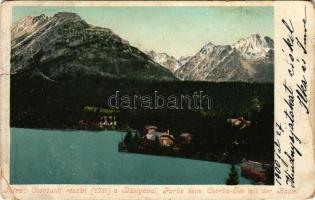 1900 Tátra, Vysoké Tatry; Csorba tó, Bástya. Cattarino kiadása / Csorber-See, Bastei / Strbské pleso...
