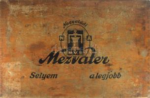 ca 1930 Nagyatádi Mezvater selyem három fiókos fa doboz, fém fiókhúzókkal. 40x27x18 cm