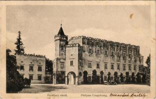 Pöstyén, Pistyan, Piestany; Moraván kastély / Moravany castle, automobile (fl)