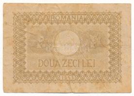 Románia 1945. 20L T:F beszakadás
Romania 1945. 20 Lei C:F tear
Krause P#76