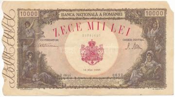 Románia 1945. 10.000L T:F anyaghiány
Romania 1945. 10.000 Lei C:F missing material
Krause P#57