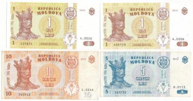 Moldova 1994-2010. 1L (2x) + 2013. 5L + 2015. 10L T:VF-F
Moldova 1994-2010. 1 Leu (2x) + 2013. 5 Le...