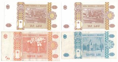 Moldova 1994-2010. 1L (2x) + 2013. 5L + 2015. 10L T:VF-F
Moldova 1994-2010. 1 Leu (2x) + 2013. 5 Le...
