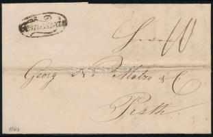 1840 Levél 10kr portóval "Temesvár" - Pesth