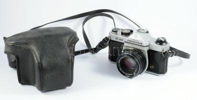 cca 1965-1975 Asahi Pentax K10000 japán gyártmányú fényképezőgép, Pentax-M 1:2 50mm objektívvel, ere...