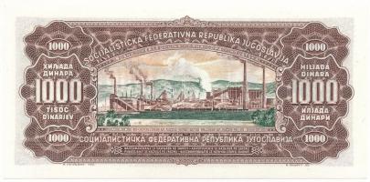 Jugoszlávia 1963. 1000D "CT 443742" T:F
Yugoslavia 1963. 1000 Dinara "CT 443742&quot...