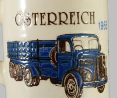 Staffordshire Steyr osztrák teherautót ábrázoló porcelán bögre. Mázas, jelzett, hibátlan 10 cm